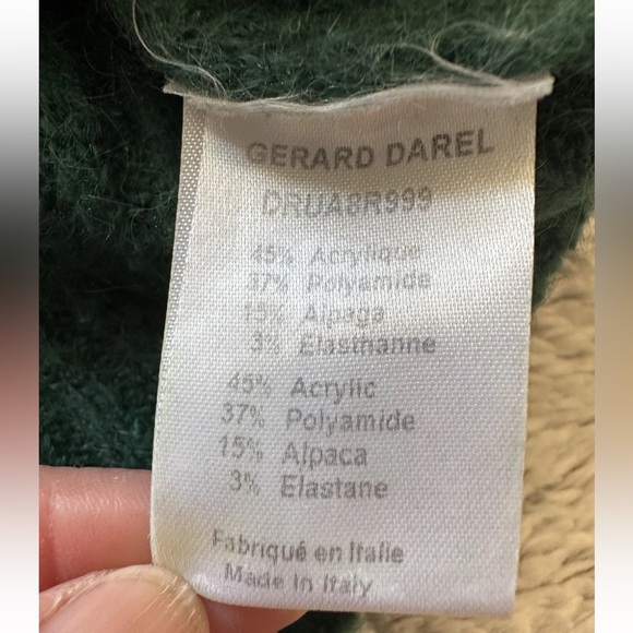 Gerard Darel Paris Women’s Sweater Green Alpaca Blend Ribbed Made In Italy - Picture 5 of 13